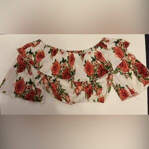 Floral off the shoulder crop top